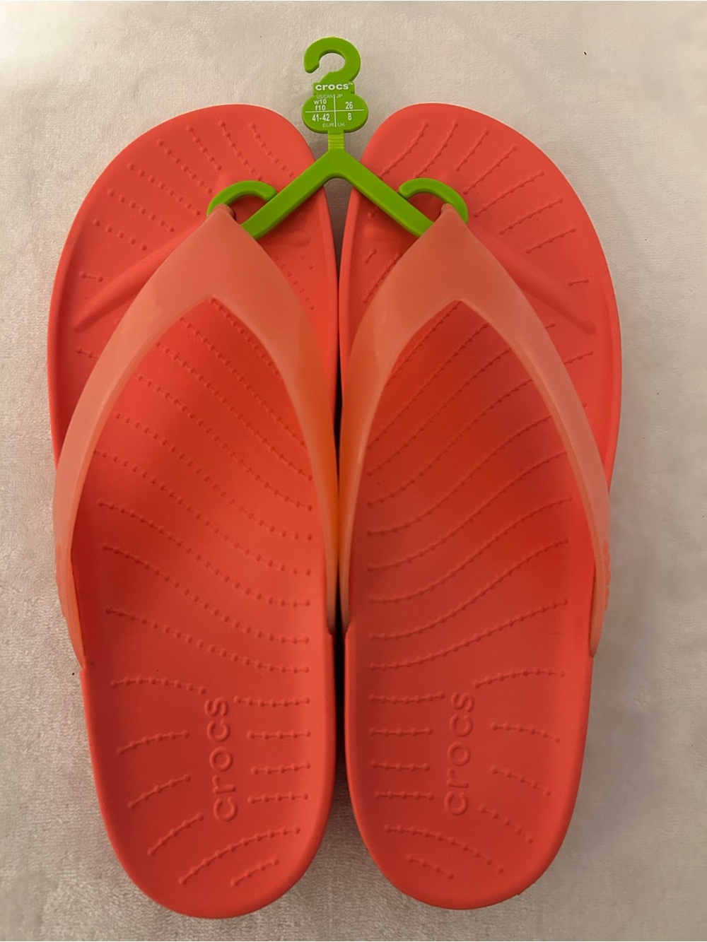CROCS Coral Orange Women's Flip Flop Sandals Size 10